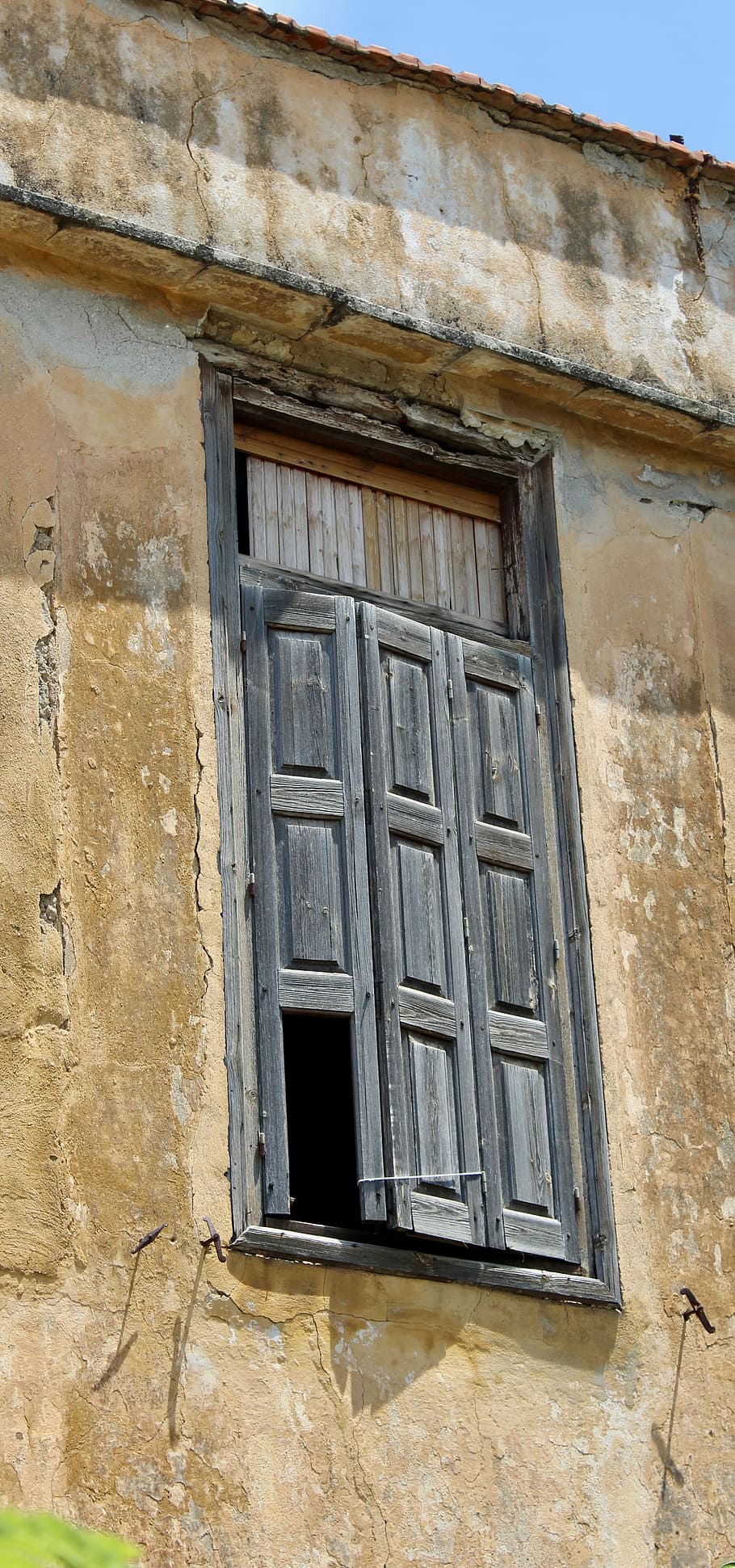Window, Wall, Old, Shutters, summer, weathered, wood, architecture HD wallpaper
