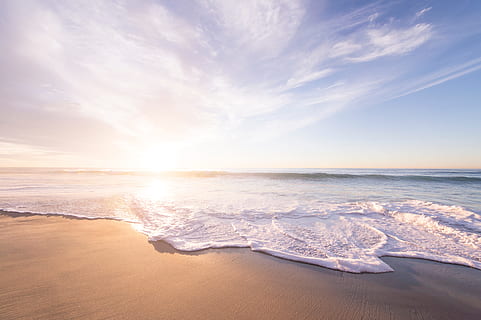 body of water during daytime, sea wave during daytime, beach HD wallpaper