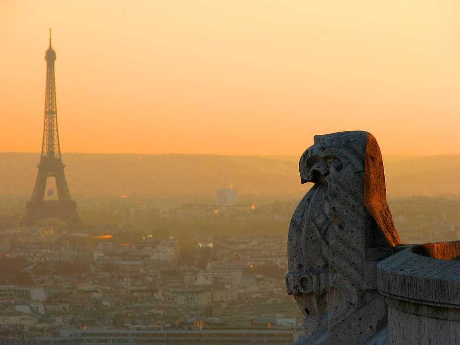 Paris, Eiffel Tower, Tower, City, Sunset, panorama of the city HD wallpaper