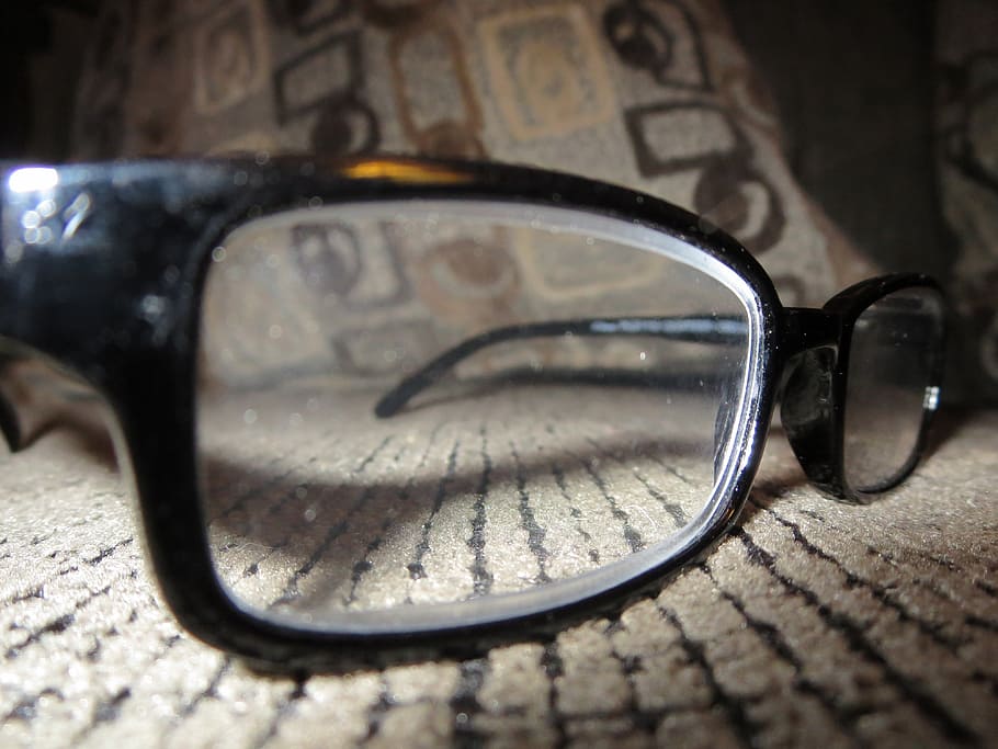 close up photo of black framed eyeglasses, pair, eyewear, spectacles HD wallpaper