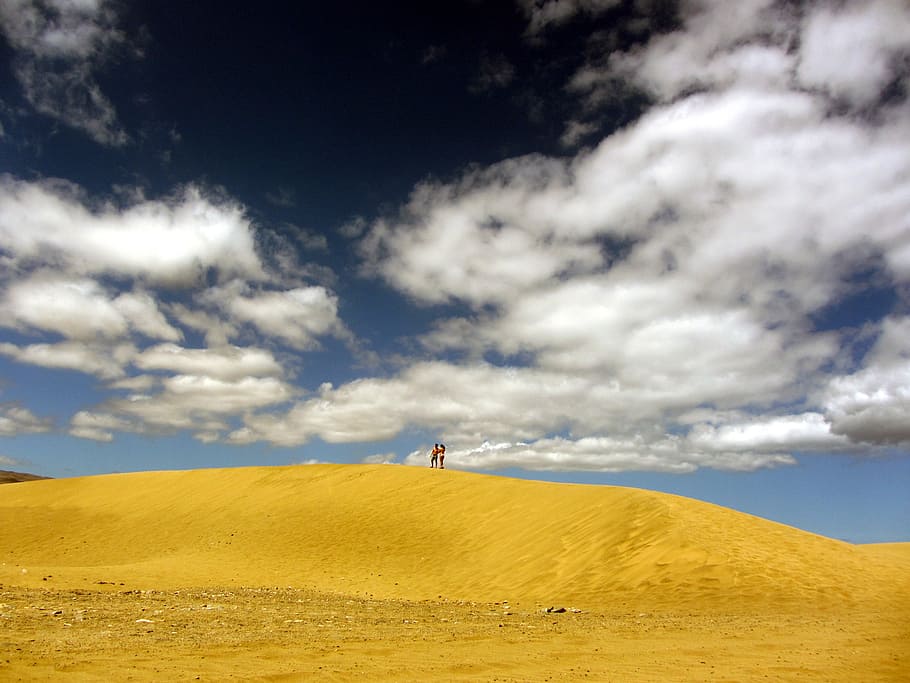 desert, sand, sky, clouds, cloud - sky, scenics - nature, beauty in nature HD wallpaper