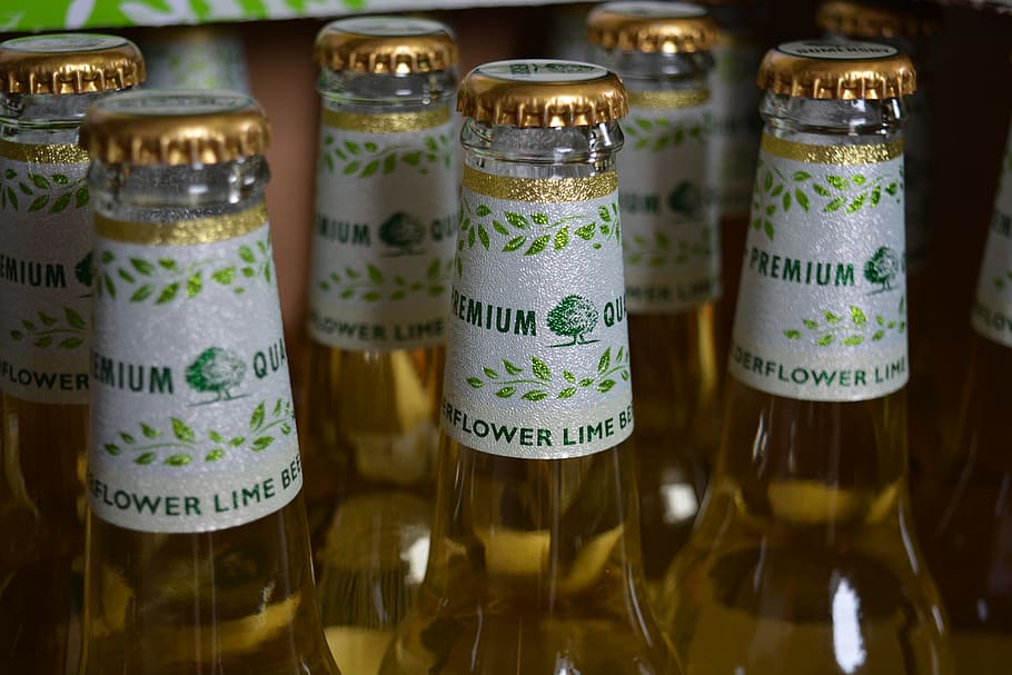 Flower Lime Beer Bottle, beverage, bottles, cider, drink, Elderflower lime beer, HD wallpaper