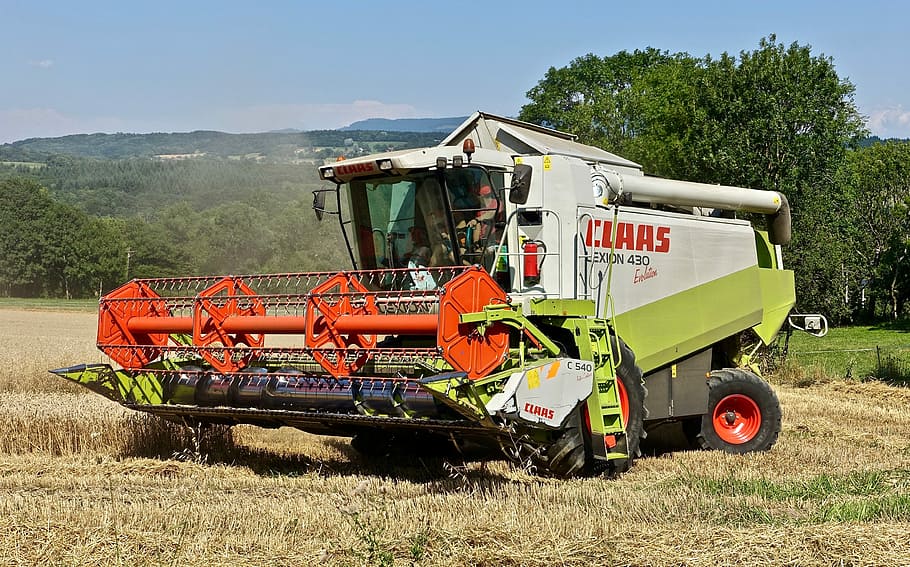 harvester, farming, machine, tractor, soil, industry, agriculture HD wallpaper