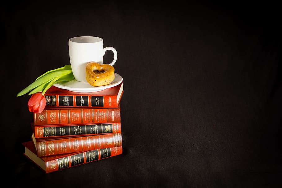 book, read, old books, tee, cup, enjoy, tulip, coffee cup, cafe HD wallpaper