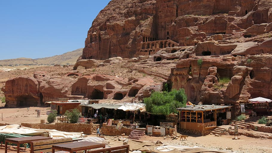 cafe, petra, jordan, ancient, arabian, traditional, bedouin, HD wallpaper