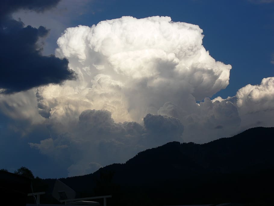 cloud, cumulus, thundercloud, white, gigantic, threatening HD wallpaper