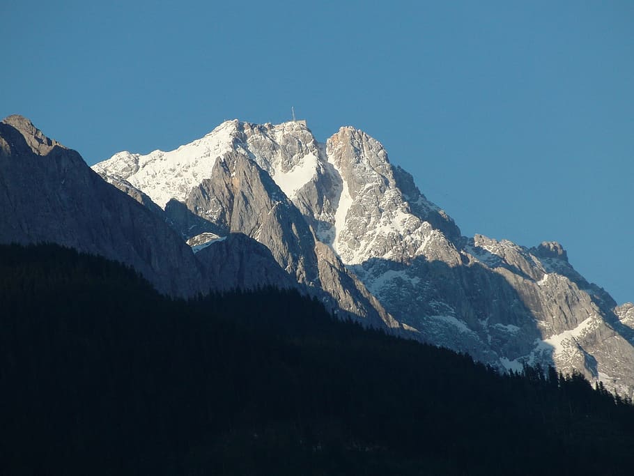 zugspitze, mountain, mountain range, distant view, alpine, mountaineering HD wallpaper