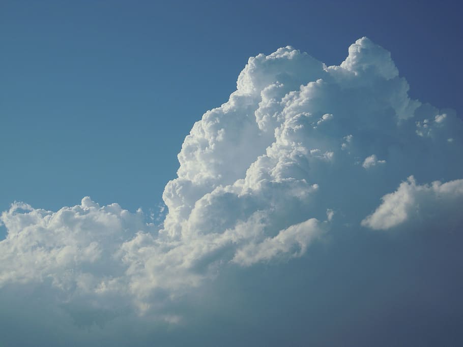 Clouds, Nature, Blue Sky, landscape, white, weather, air, day HD wallpaper