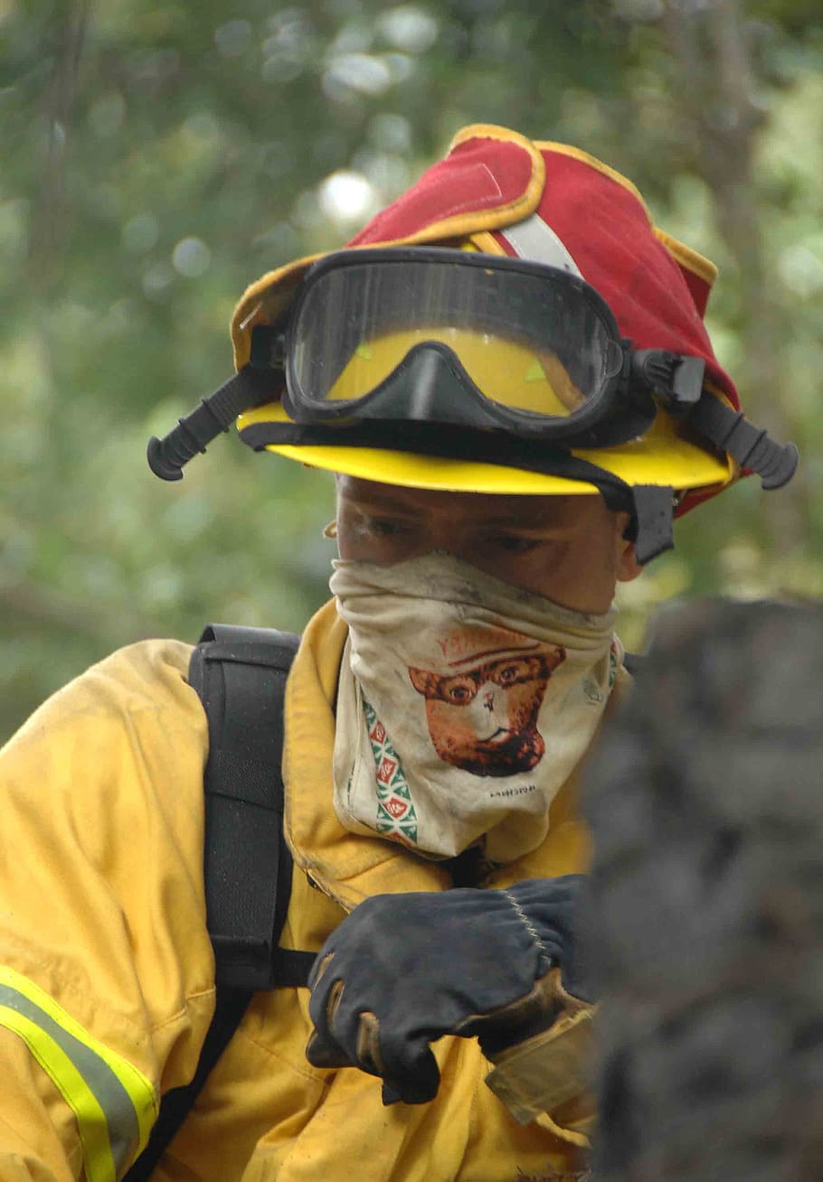 firefighter, fireman, forest-fire, nature, outside, close-up HD wallpaper