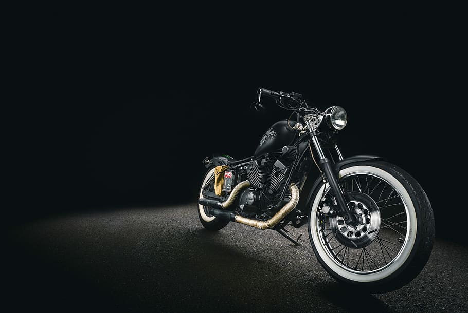 black cruiser motorcycle, transportation, wheel, bicycle, no People HD wallpaper