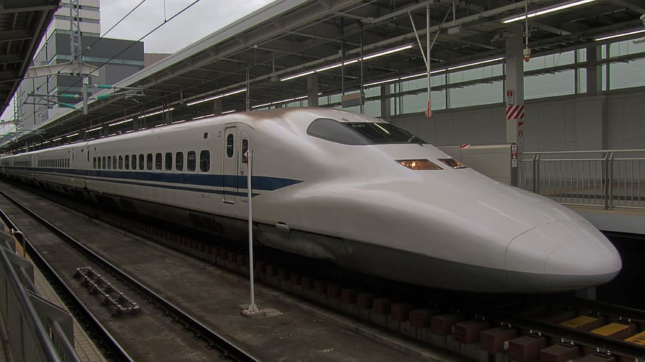 white bullet train, shinkansen, express train, japan, railway station, HD wallpaper