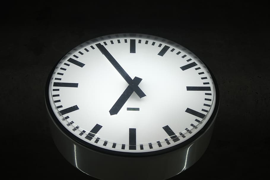 time, clock, evening, black, white, night, day, seven, six HD wallpaper