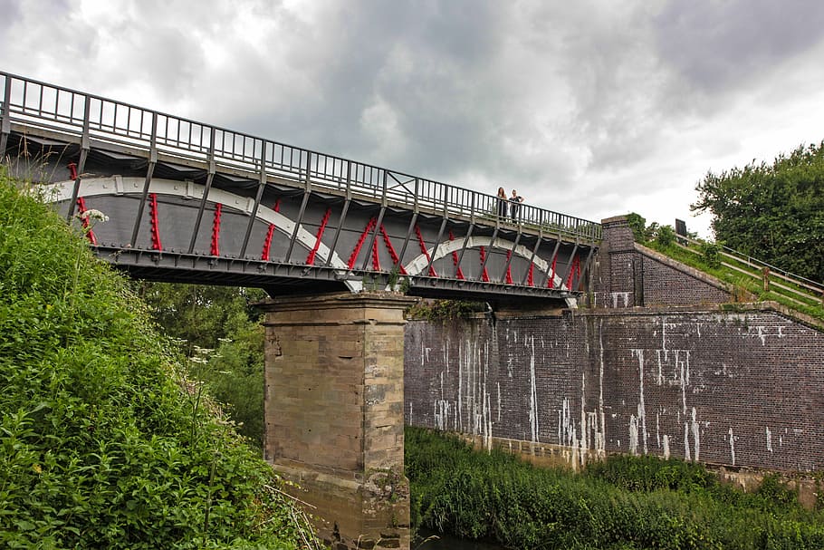 viaduct, bridge, structure, canal, landscape, landmark, outdoor HD wallpaper