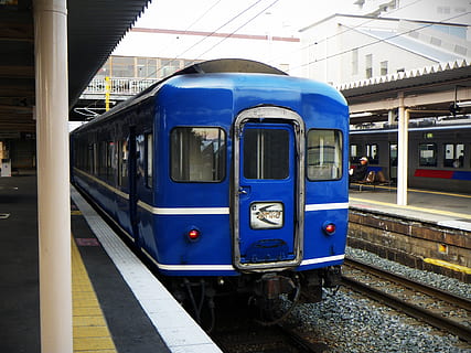 japan, train, sleeper, express, blue train, hayabusa, nostalgic HD wallpaper
