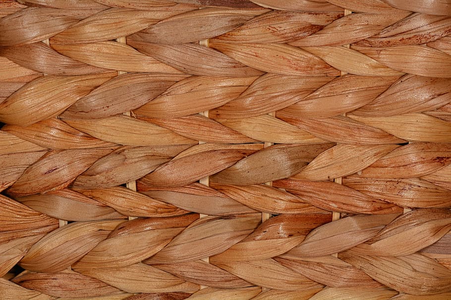 brown wicker surface, Braid, Natural Material, Basket, Woven, HD wallpaper