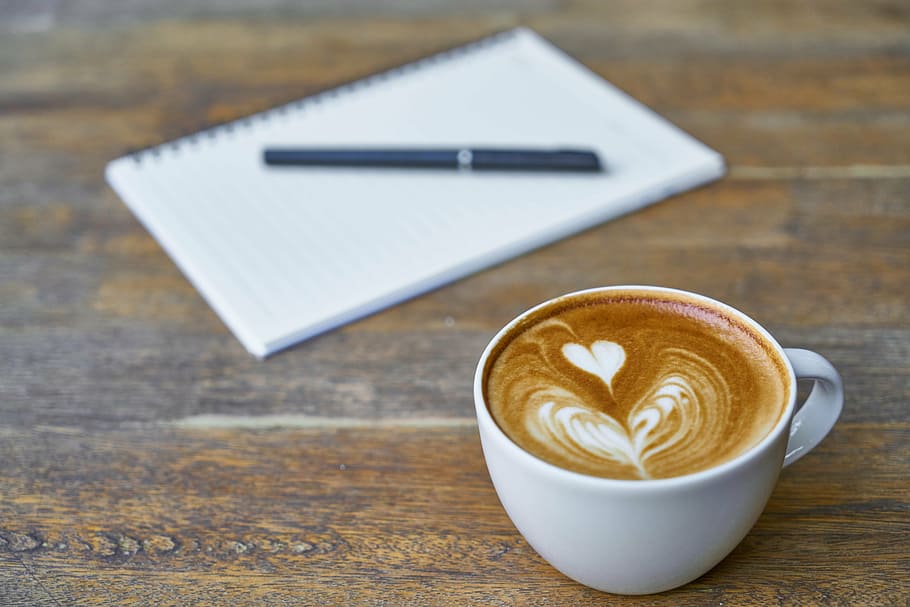 white ceramic mug with coffee, caffeine, cafe, beverage, photo HD wallpaper