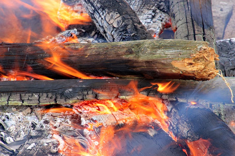 Wood, Fire, Flame, Embers, Burn, Heat, fireplace, wood fire HD wallpaper