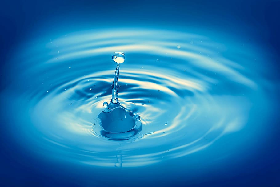 rain drop in bokeh photography, blue, blur, calm, clean, clear HD wallpaper