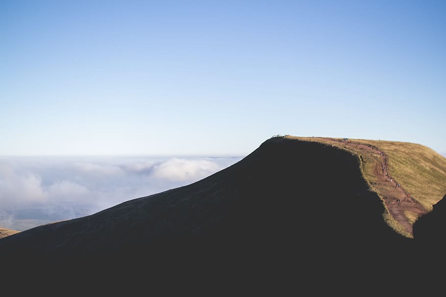 landscape mountain, mountain photography, Pen Y Fan, hill, shadow HD wallpaper