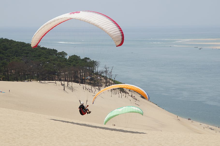 paragliding, mountain, paraglider, fly, dom, sky, sport, grande, HD wallpaper