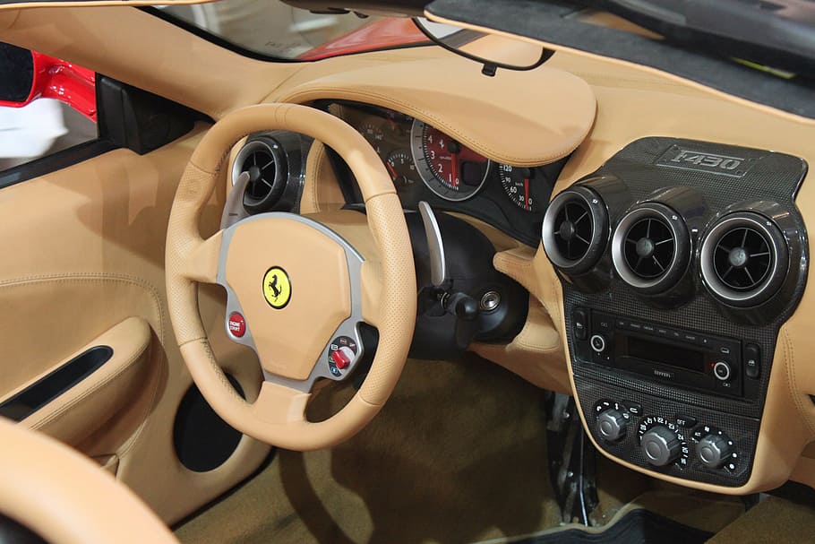 ferrari, cockpit, auto, transportation, mode of transportation HD wallpaper