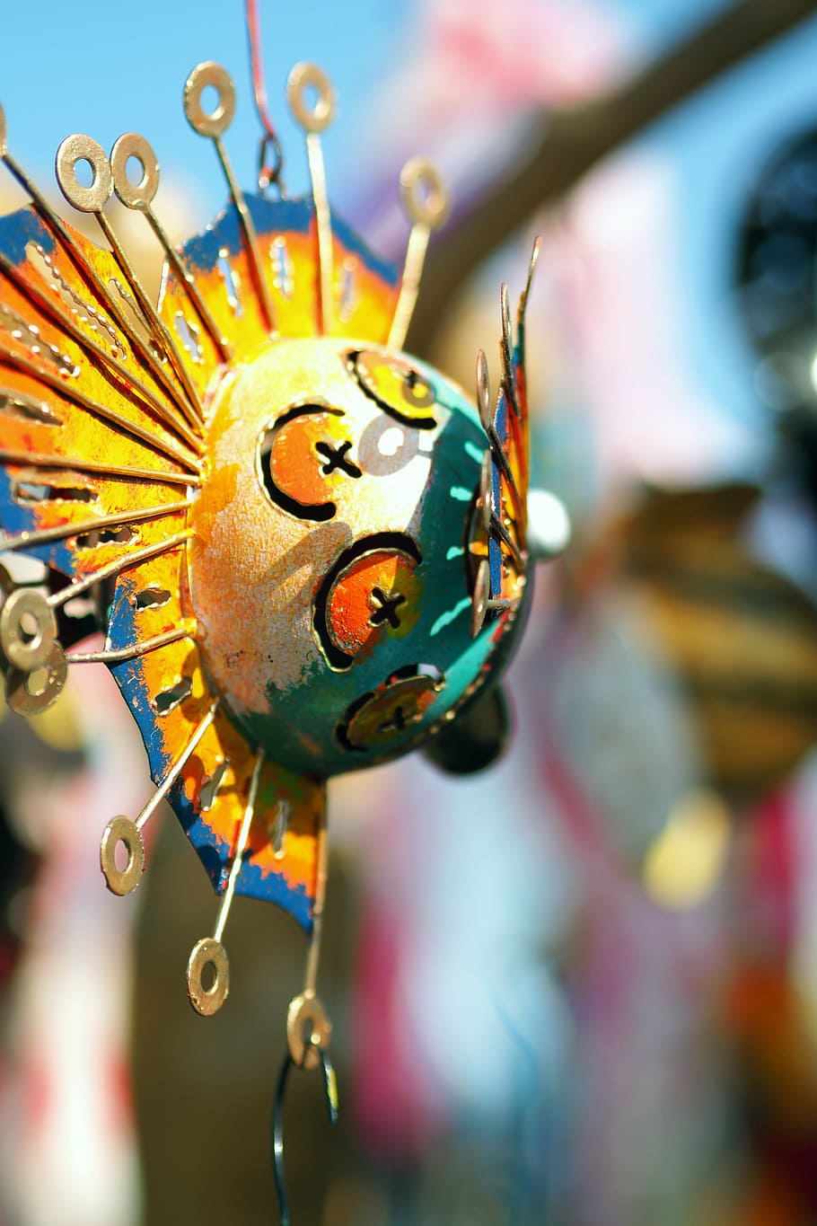 ornament, fish, recycled, repurposed, metal, ornamental, decoration HD wallpaper