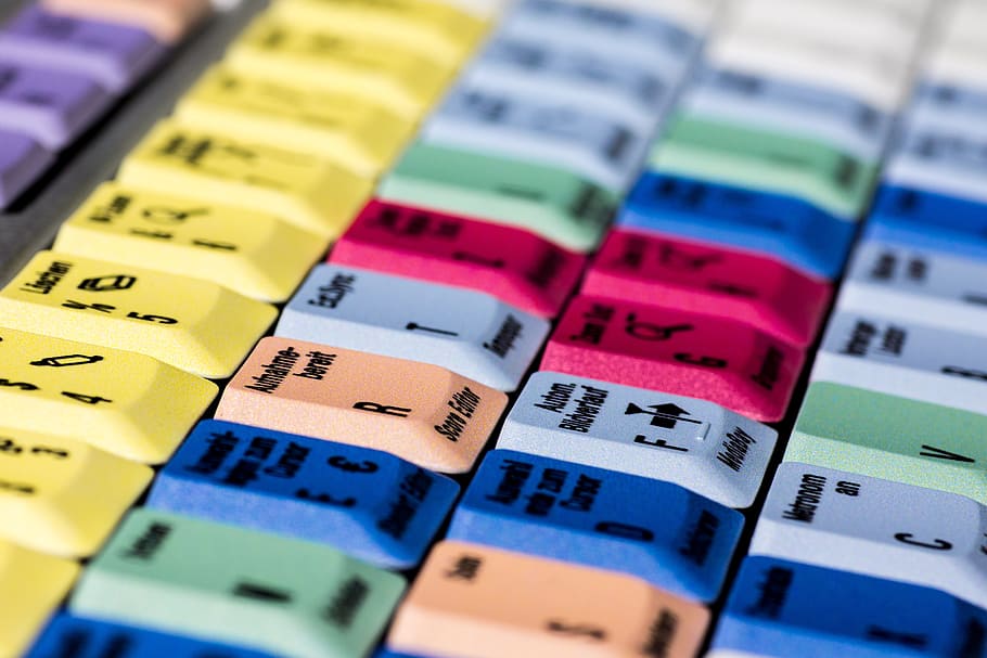 close-up photo of keyboard buttons, keys, computer, hardware HD wallpaper