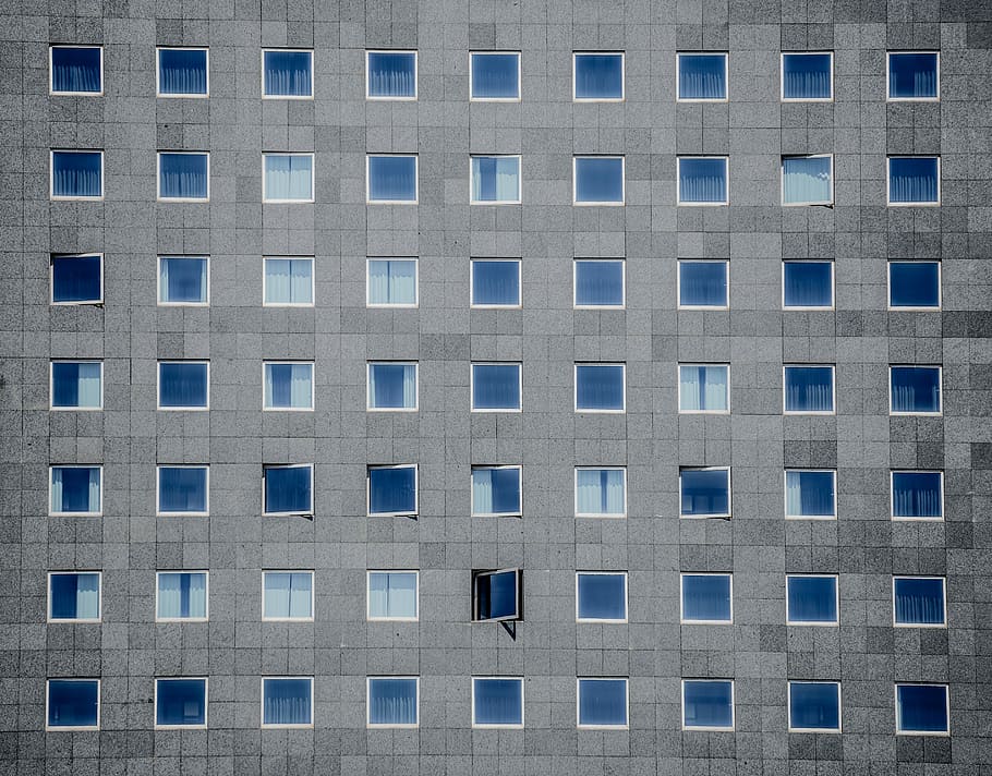 Opened condominium glass window, architecture, built Structure