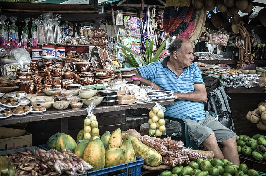 old age, work, people, fruit, food, colors, retail, market HD wallpaper