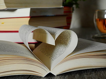 heart book fold, read, literature, learn, text, font, page HD wallpaper