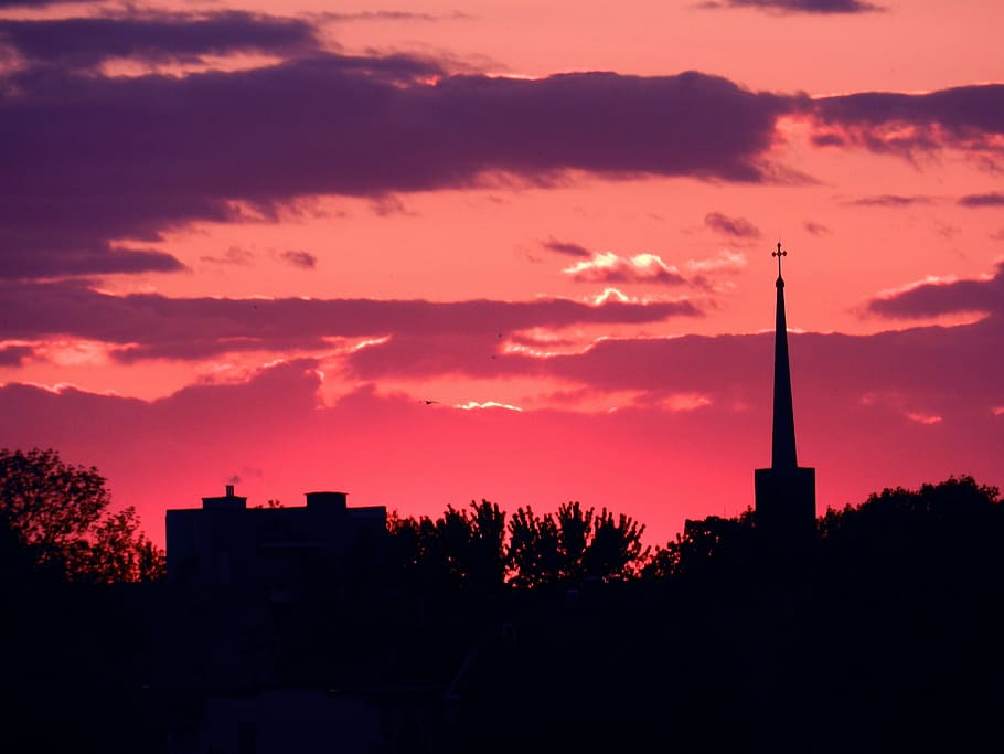 sky, night, nature, calm, clouds, serene, scene, dusk, imagination HD wallpaper