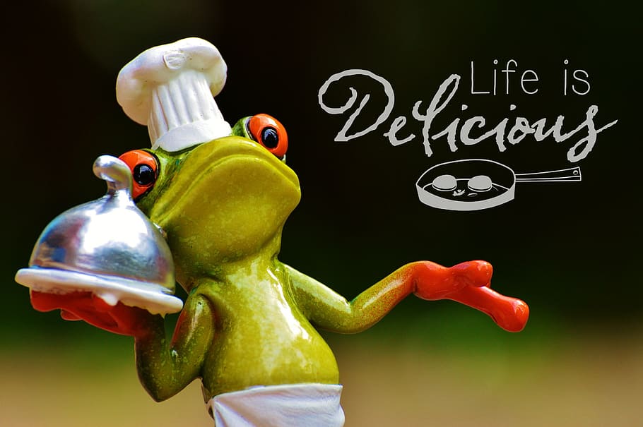 frog holding tray, cooking, eat, kitchen, gourmet, food, preparation HD wallpaper