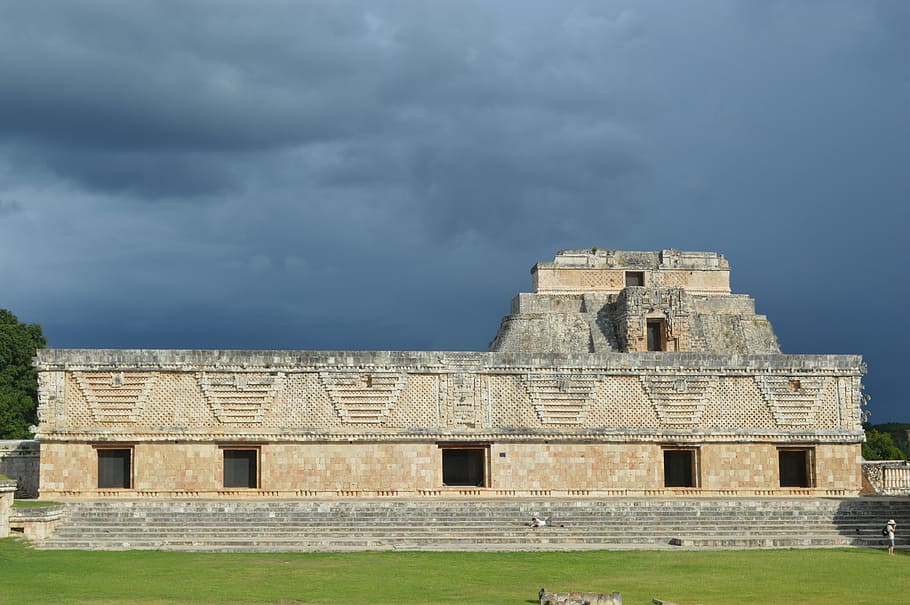 Uxmal, Maya, Mexico, Pyramid, Aztec, sunny, cancun, yucatan HD wallpaper