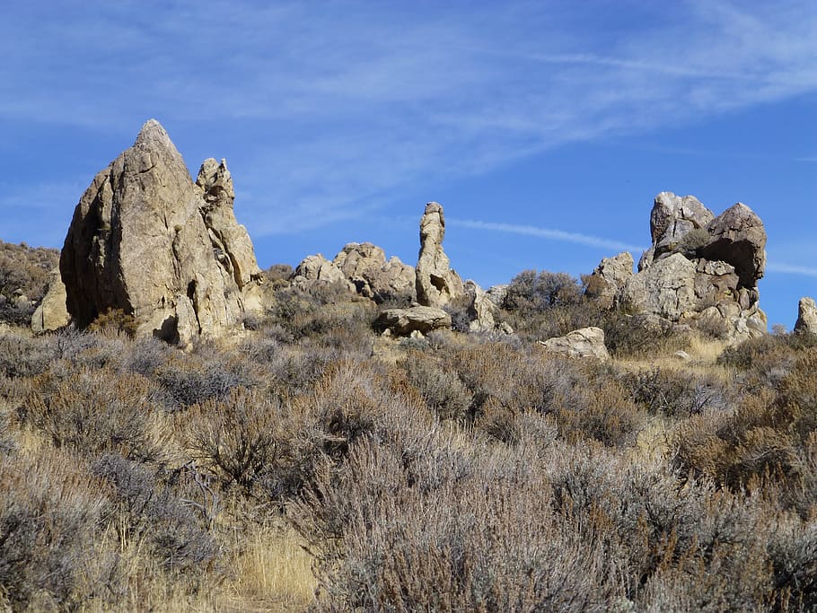 ruby, mountain, nevada, landscape, rock, rock - object, rock formation HD wallpaper