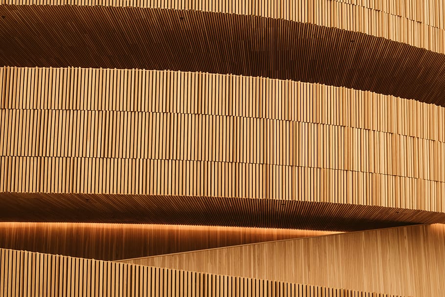 brown wood planks 3D wallpaper, architecture, art, boxes, cardboards HD wallpaper