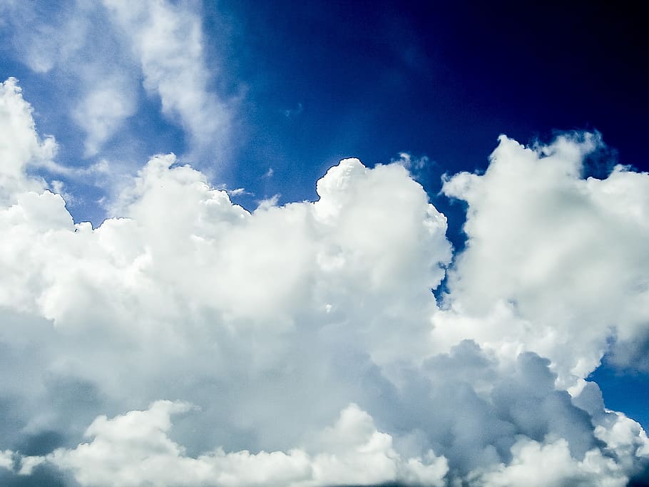 white clouds during daytime, sky, landscapes, blue, nature HD wallpaper