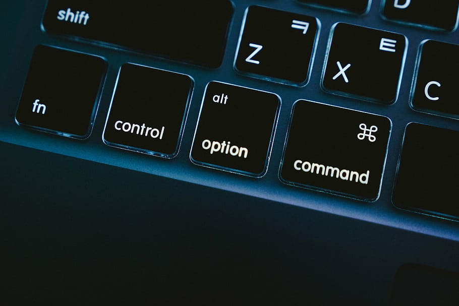 close-up photography of keyboard, macbook, macbook pro, command HD wallpaper