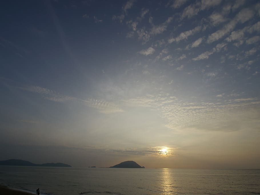 sea, island, sunset, sky, water, beauty in nature, scenics - nature HD wallpaper