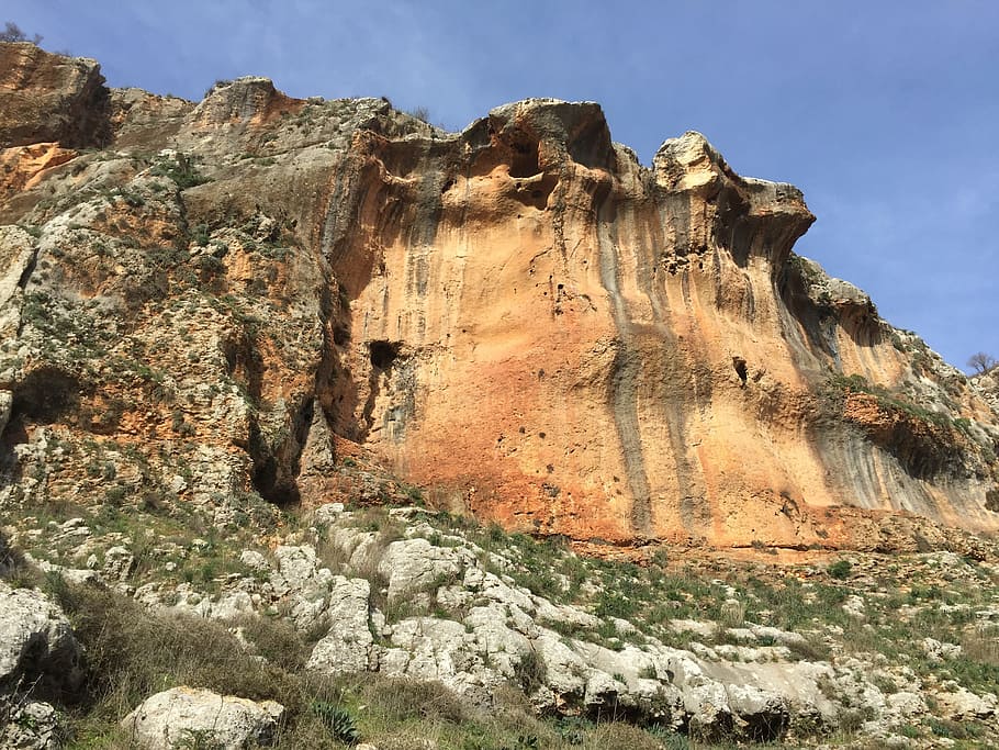 Israel, Spring, galiley, rock - object, nature, cliff, day HD wallpaper