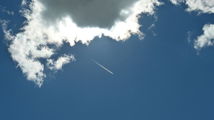 sky, nature, sun, blue, mood, cloud, summer, cloud - sky, vapor trail HD wallpaper