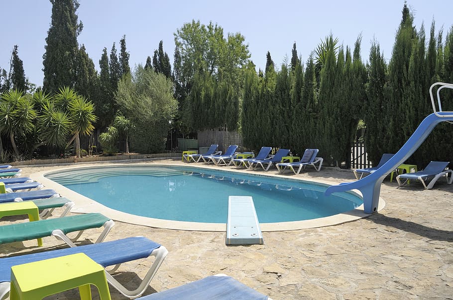 Pool, Swimming Pool, water, tree, tourist resort, no people HD wallpaper