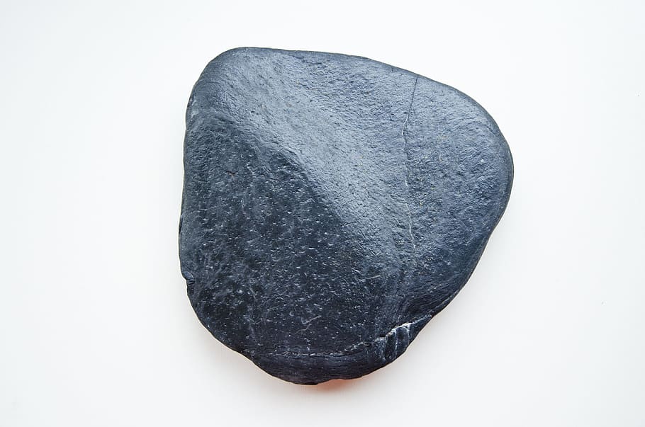 photography of a black stone with white background, rock, nature HD wallpaper