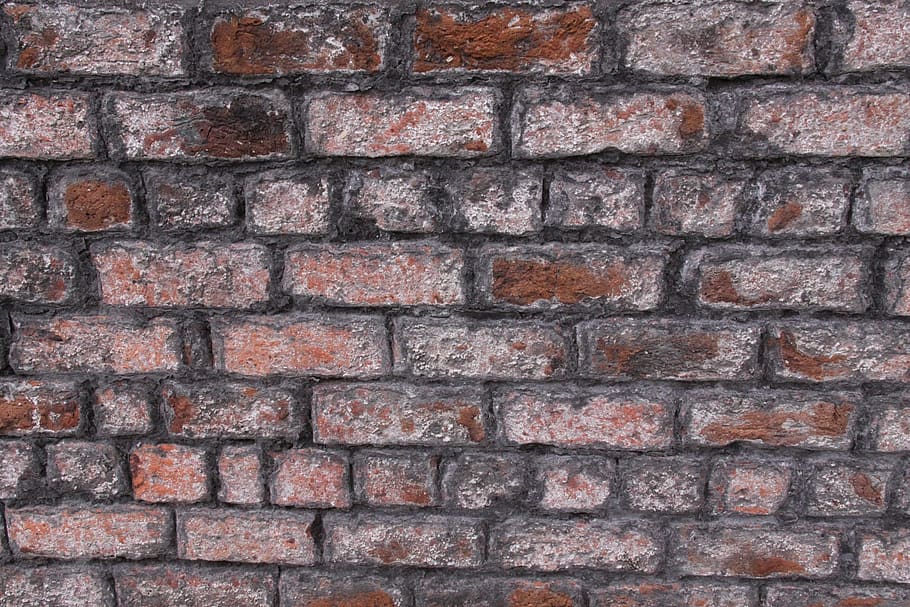 brick, wall, stone, cement, old, brick wall, full frame, backgrounds HD wallpaper