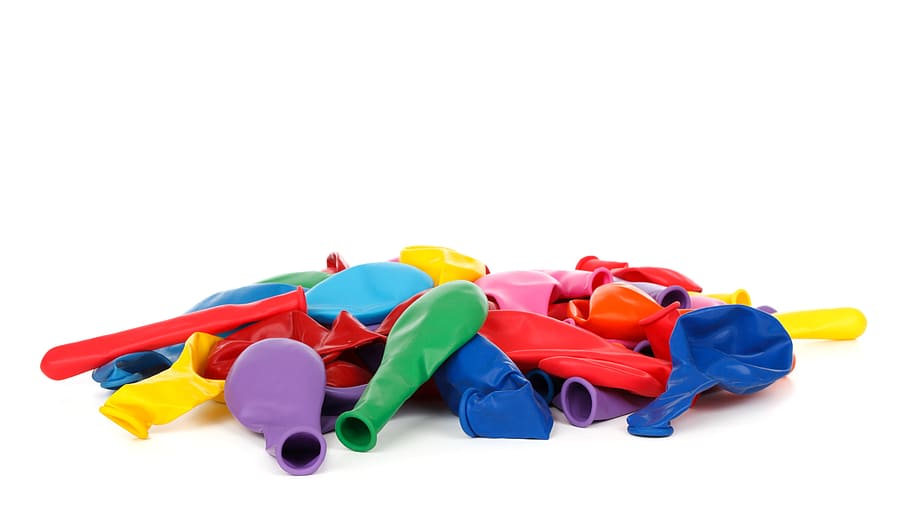 pile of multi-colored deflated balloons, birthday, bright, background, HD wallpaper