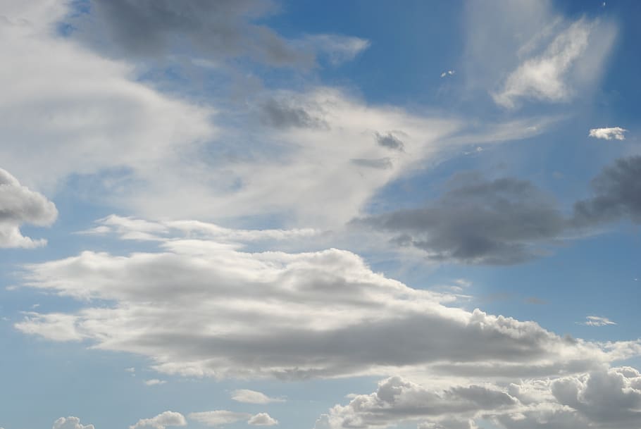 clouds, blue, sky, nature, white, weather, light, day, view HD wallpaper