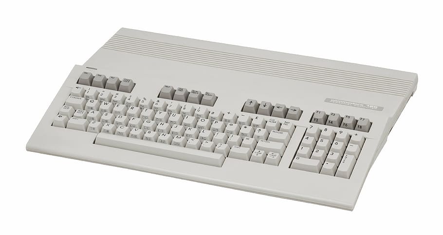 white computer keyboard, commodore, c128, c64, pc, old, technology HD wallpaper
