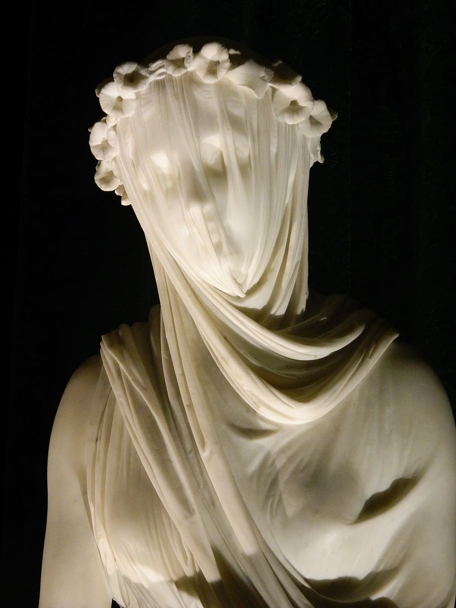 woman in white dress statue, female, sculpture, antique, historical, HD wallpaper