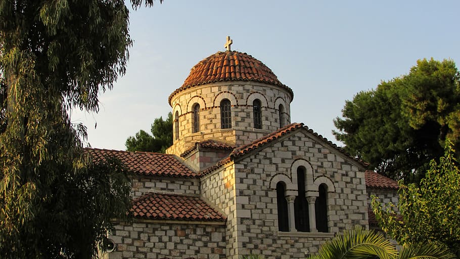 Greece, Volos, Ayia, Church, ayia triada, orthodox, architecture, HD wallpaper