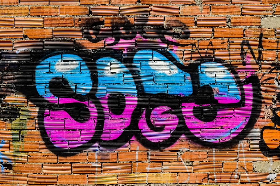 graffiti, wall, brick, paint, spray, street, colorful, city HD wallpaper