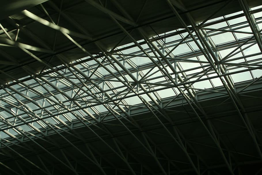 Airport, Architecture, Structure, indoors, roof, ceiling, built structure